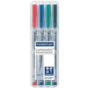 Marqueurs Lumocolor Non-Permanents 4 couleurs, 0.4mm