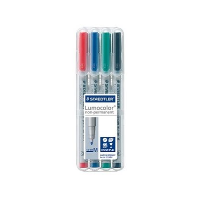 Marqueurs Lumocolor Non-Permanents 4 couleurs, 1.0mm Marqueurs Lumocolor Non-Permanents 4 couleurs, 1.0mm