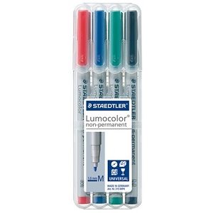 Marqueurs Lumocolor Non-Permanents 4 couleurs, 1.0mm