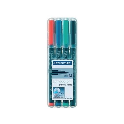 Marqueurs Lumocolor permanents, 4 couleurs, 1.0mm Marqueurs Lumocolor permanents, 4 couleurs, 1.0mm