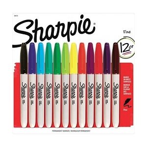 Marqueurs fins Sharpie® 12 couleurs