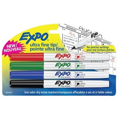 Marqueurs effaçables tableau blanc Expo® 4 couleurs Marqueurs effaçables tableau blanc Expo® 4 couleurs