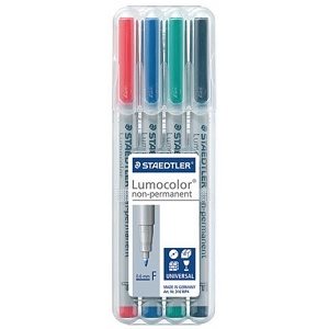 Marqueurs Lumocolor Non-Permanents 4 couleurs, 0.6mm