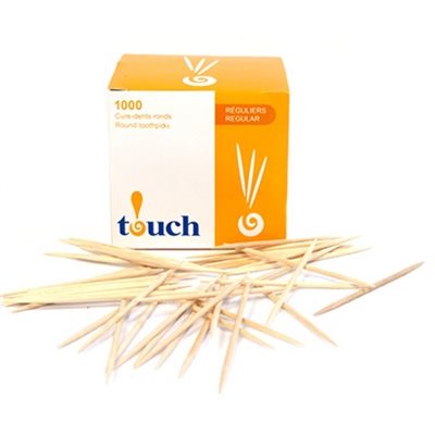 Cure-Dents ronds, Bois naturel 1000 / Bte Cure-Dents ronds, Bois naturel 1000 / Bte