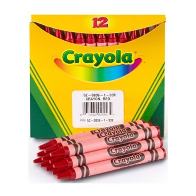 Crayons de cire Crayola, ROUGE Crayons de cire Crayola, ROUGE