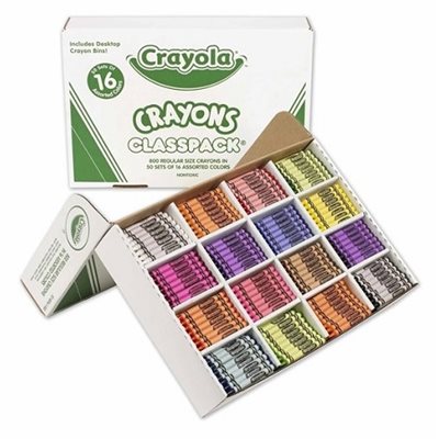 Classpack Crayons de cire Crayola Régulier. 16 couleurs, 800 / Bte Classpack Crayons de cire Crayola Régulier. 16 couleurs, 800 / Bte