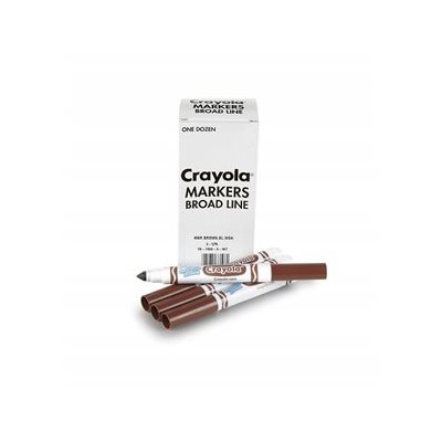 Marqueurs BRUN lavables Crayola, conique large - 12 / Bte Marqueurs BRUN lavables Crayola, conique large - 12 / Bte