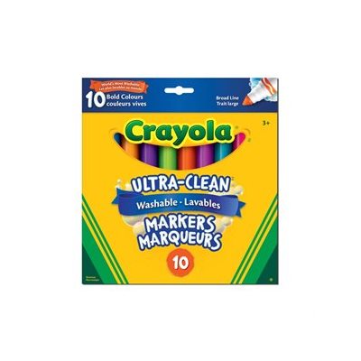 Marqueurs couleurs Vive lavables Crayola, conique large - 10 / Bte Marqueurs couleurs Vive lavables Crayola, conique large - 10 / Bte