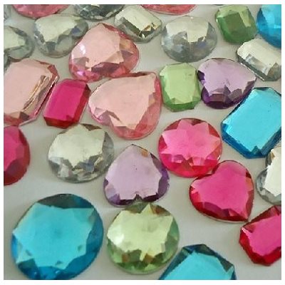 Pierres précieuses Couleurs et tailles assorties 80g / sac Pierres précieuses Couleurs et tailles assorties 80g / sac