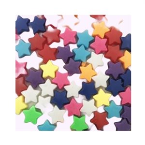Perles de plastique en forme d'ÉTOILE, couleurs assorties 500 / pqt