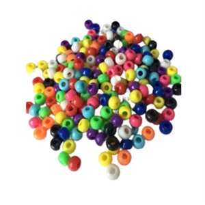 Perles de plastique Pony Opaque, couleurs assorties 9mm 1000 / pqt