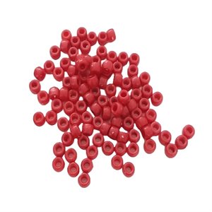 Perles de plastique Pony Opaque, ROUGE 9mm 1000 / pqt