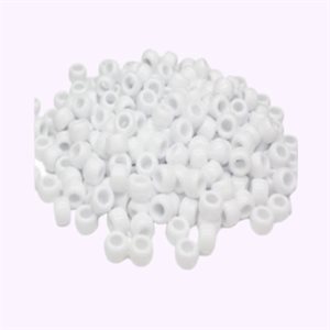 Perles de plastique Pony Opaque, BLANC 9mm 1000 / pqt