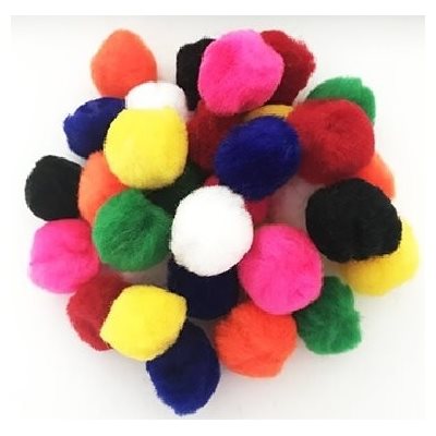 Pompons couleurs assorties 2" (50mm) 50 / pqt Pompons couleurs assorties 2" (50mm) 50 / pqt
