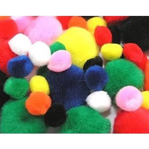 Pompons couleurs et tailles assorties 1000 / pqt