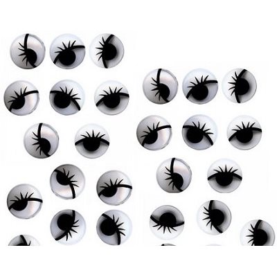 Yeux mobiles avec cils noir et blanc assorties - 100 / Pqt Yeux mobiles avec cils noir et blanc assorties - 100 / Pqt