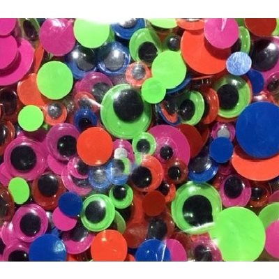 Yeux mobiles couleurs FLUO 20mm - 50 / Pqt Yeux mobiles couleurs FLUO 20mm - 50 / Pqt