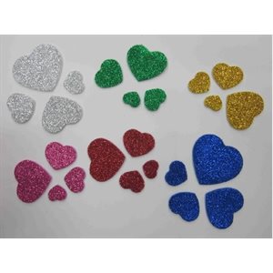 Formes mousse COEURS PAILLETÉS 72 / pqt