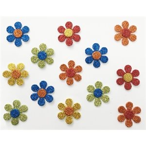 Formes mousse FLEURS PAILLETÉS 50 / pqt
