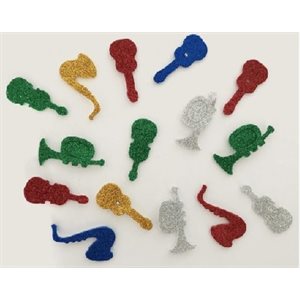 Formes mousse MUSIQUES PAILLETÉS (Autocollants) 56 / pqt