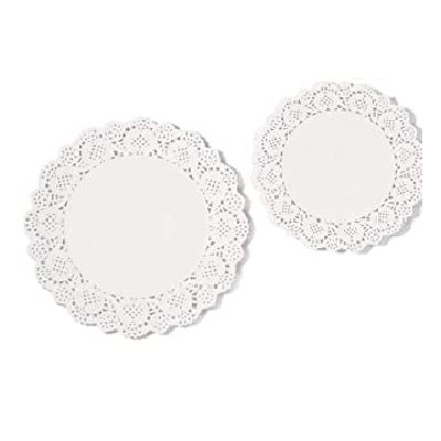 Napperons de papier en dentelle ronds BLANC 6.5" - 100 / Pqt Napperons de papier en dentelle ronds BLANC 6.5" - 100 / Pqt