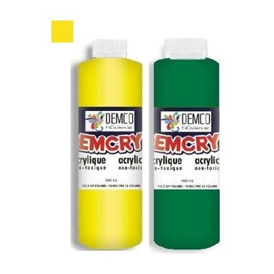 Peinture acrylique scolaire de Demco JAUNE (500ML)