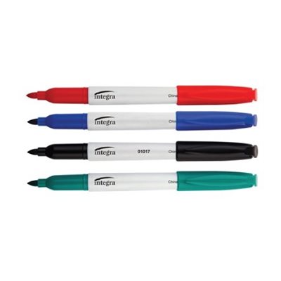 Marqueurs Integra effaçables style stylo 4 Couleurs Conique