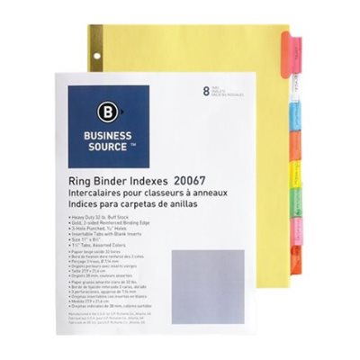 Intercalaires 8 Onglets Couleurs. Lettre Intercalaires 8 Onglets Couleurs. Lettre
