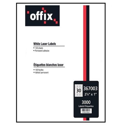 Étiquettes blanches Offix® 2-5 / 8" X 1" Étiquettes blanches Offix® 2-5 / 8" X 1"