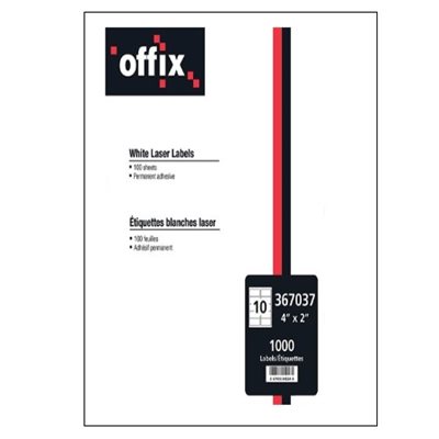 Étiquettes blanches Offix® 4" X 2" Étiquettes blanches Offix® 4" X 2"