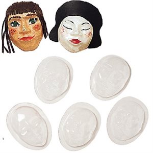 Moules de visage à décorer - 10 moules avec 5 motifs de visages ethniques