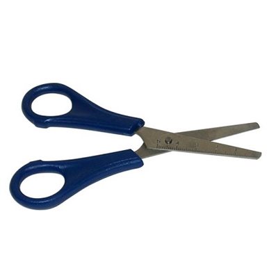 Ciseaux enfant gaucher 5¼ lames rondes, poignée verte (13cm) Ciseaux enfant gaucher 5¼ lames rondes, poignée verte (13cm)