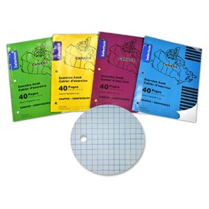 Cahier d'exercices quadrillés 4:1" 27.6 X 21.2cm