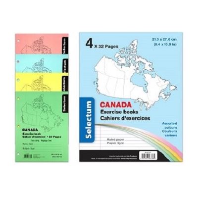 Cahier ligné CANADA 32 pages - 4 / Pqt