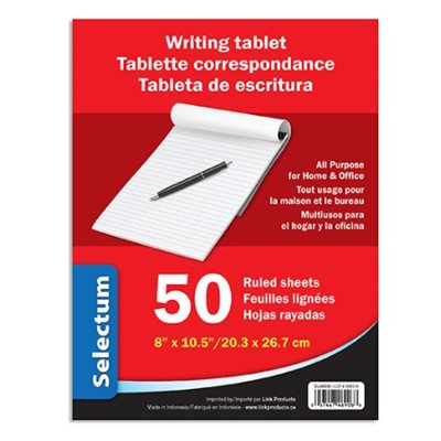 Tablette Correspondance Lignées 8" X 10-1 / 2"