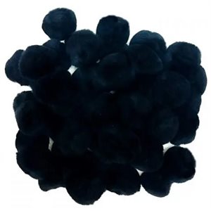 Pompons NOIRS 3 / 4" (19mm) 55 / pqt
