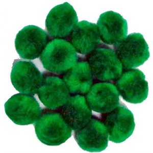 Pompons VERTS 3 / 4" (19mm) 55 / pqt