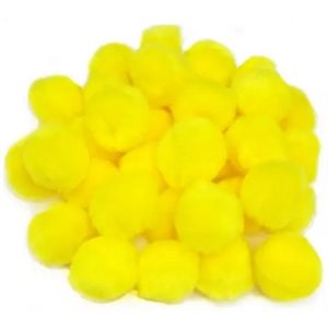 Pompons JAUNES 3 / 4" (19mm) 55 / pqt