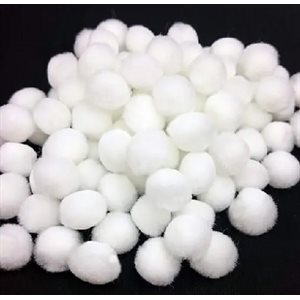 Pompons BLANCS 3 / 4" (19mm) 55 / pqt