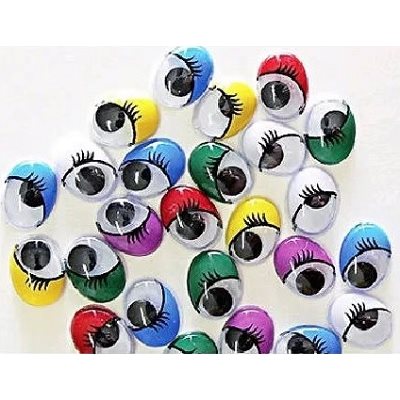 Yeux mobiles Ovales couleurs et grandeur assorties - 100 / Pqt Yeux mobiles Ovales couleurs et grandeur assorties - 100 / Pqt