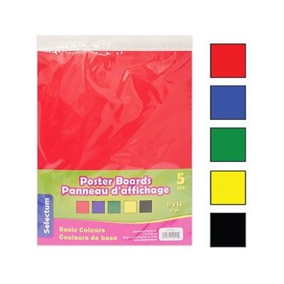 Carton Bristol 11X14" COULEURS PRIMAIRES :: (5 / Pqt)