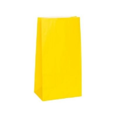 Sacs de papier couleur JAUNE - 12 / Pqt Sacs de papier couleur JAUNE - 12 / Pqt