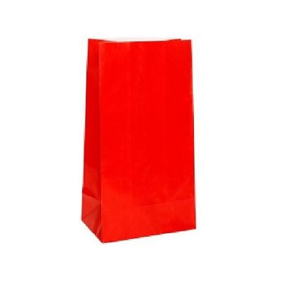 Sacs de papier couleur ROUGE - 12 / Pqt