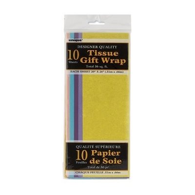 Papier de soie 20"X26" ASSORTIES PASTELS 10 / Pqt Papier de soie 20"X26" ASSORTIES PASTELS 10 / Pqt